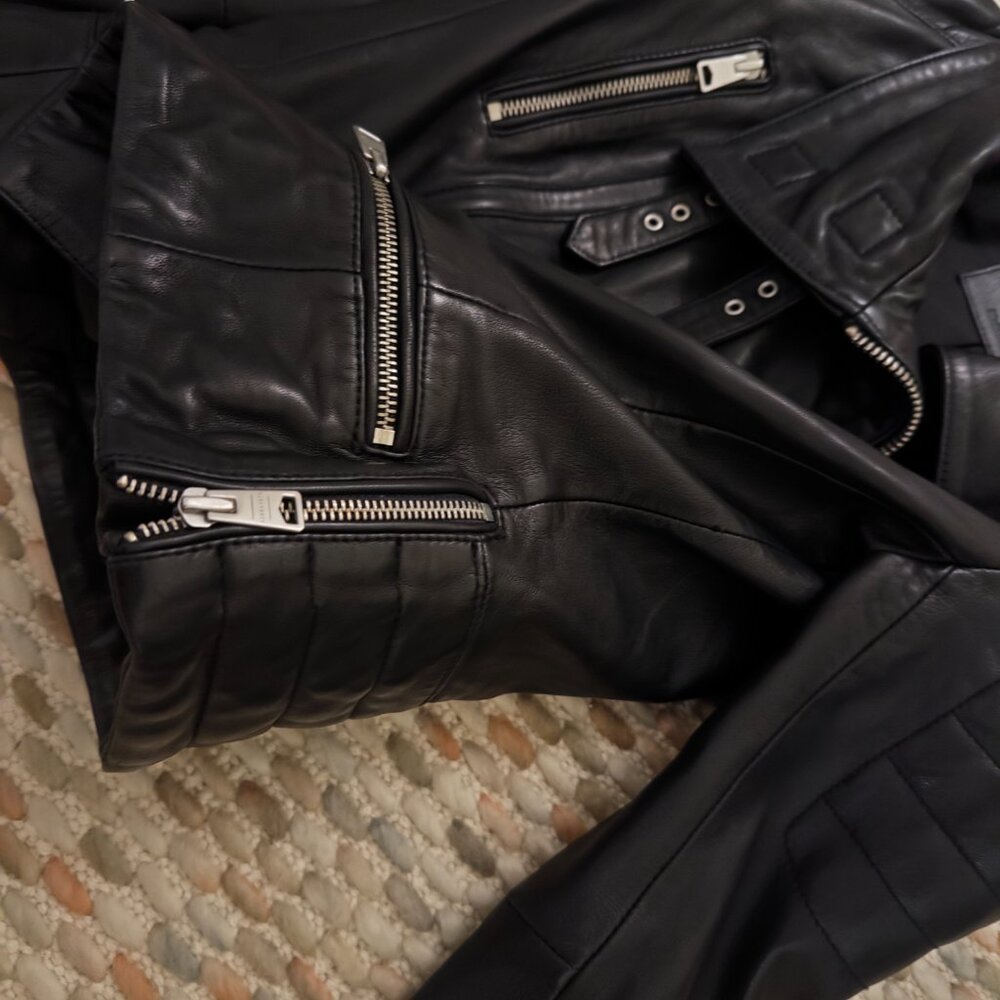 AllSaints Leather Biker Jacket | US4 - Picture 5 of 7
